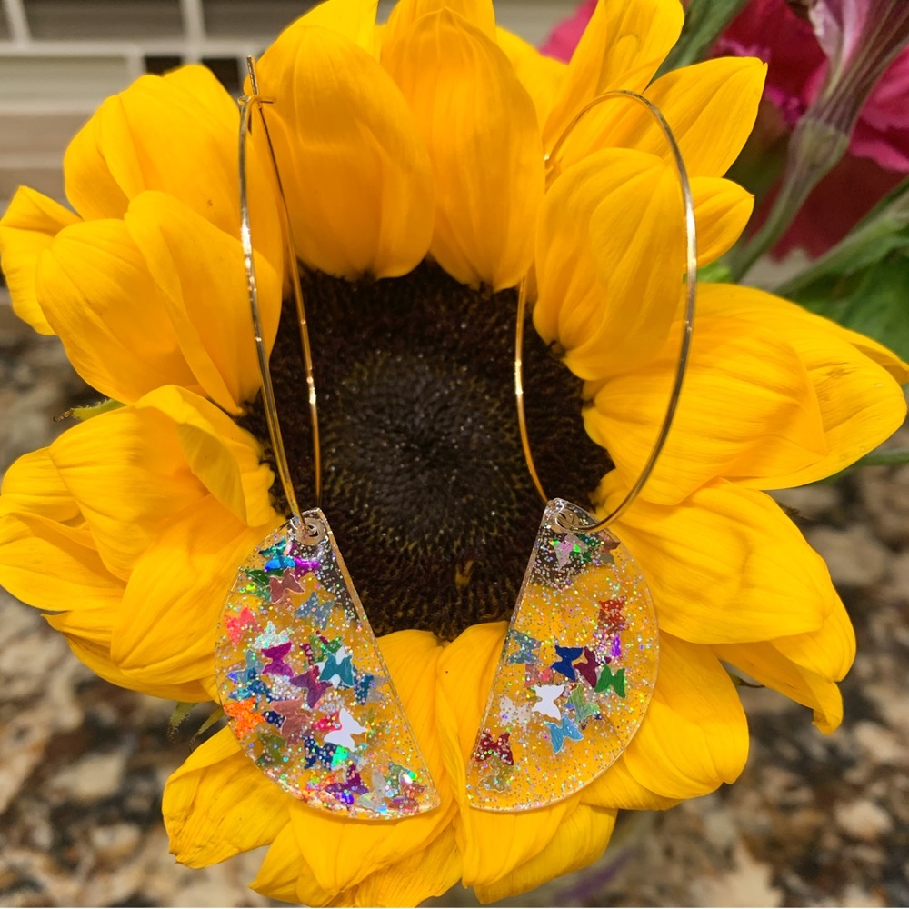 Butterfly Hoop Earrings